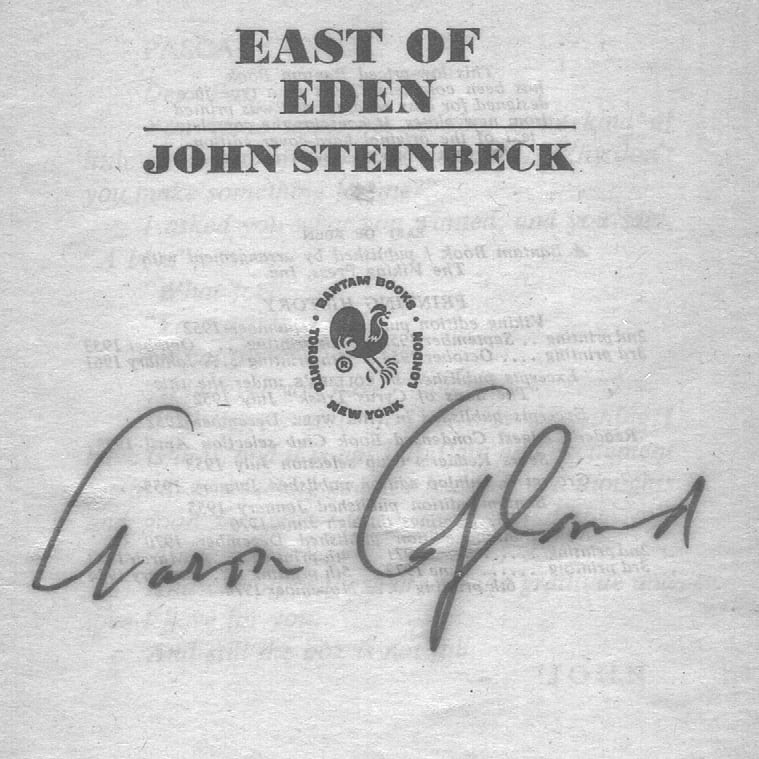 copland signature on East of Eden title page