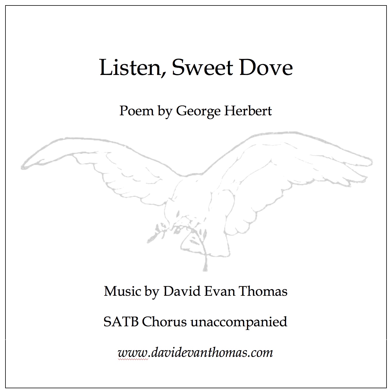 title page with line drawing of dove