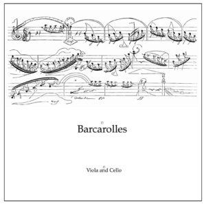 title page with line drawing of gondoliers