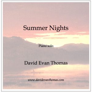 Evening scene behind text