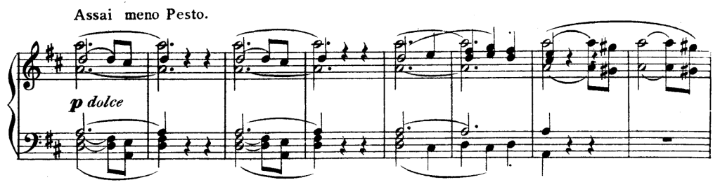music notation of Beethoven's Trio from Scherzo of Symphony No. 7