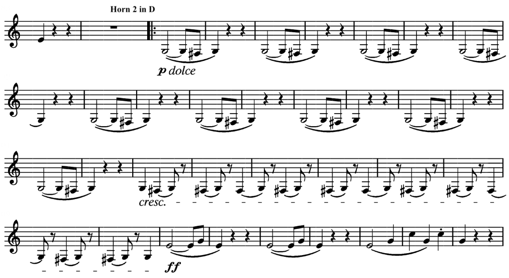 Horn 2 part of Beethoven's Trio from Scherzo of Symphony No. 7