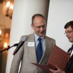 DET receives award from Barry Kempton. DET receives An die Musik award from Barry Kempton (Photo: Jayme Halbritter)